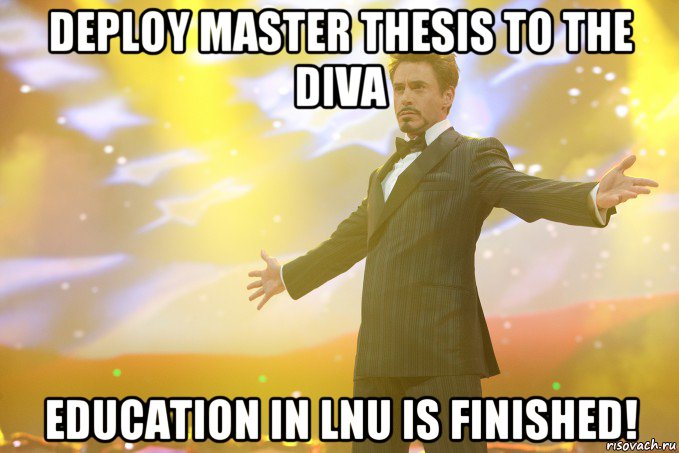 deploy master thesis to the diva education in lnu is finished!, Мем Тони Старк (Роберт Дауни младший)