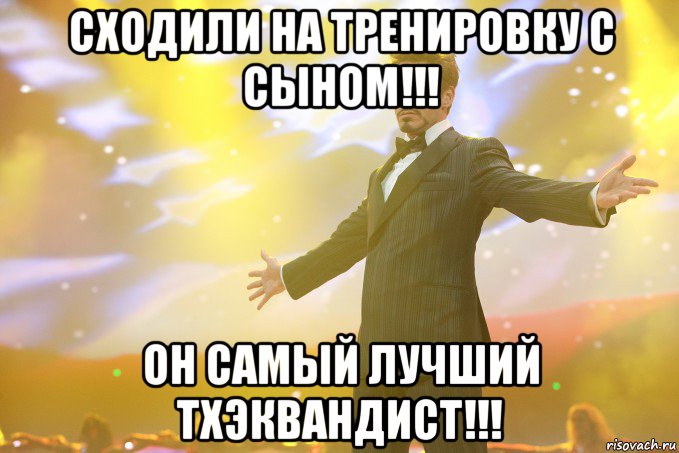 сходили на тренировку с сыном!!! ОН САМЫЙ ЛУЧШИЙ тхэквандист!!!, Мем Тони Старк (Роберт Дауни младший)