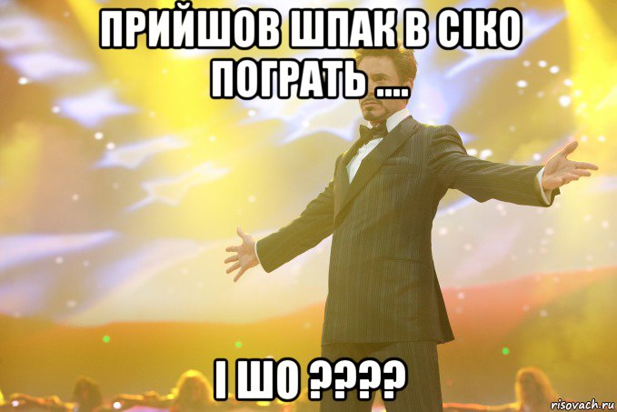 Прийшов шпак в сіко пограть .... І шо ????, Мем Тони Старк (Роберт Дауни младший)