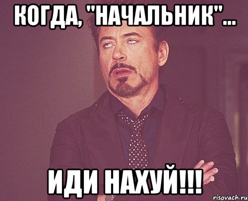 когда, "начальник"... иди нахуй!!!, Мем твое выражение лица