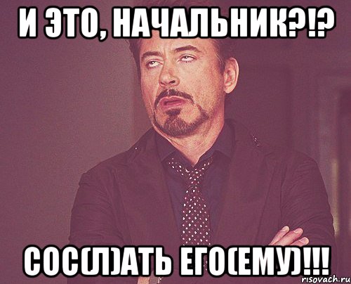 и это, начальник?!? сос(л)ать его(ему)!!!, Мем твое выражение лица