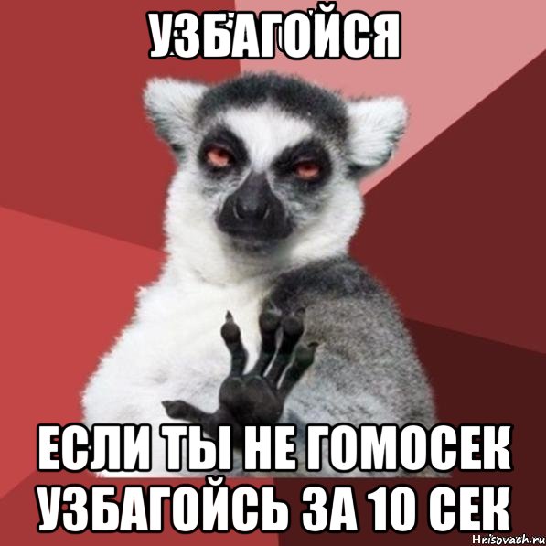 узбагойся если ты не гомосек узбагойсь за 10 сек, Мем Узбагойзя