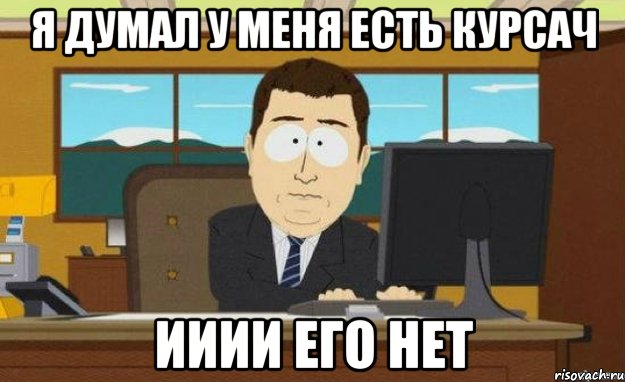 Я думал у меня есть курсач ииии его нет, Мем ииии его нет