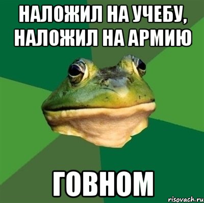 Наложил на учебу, наложил на армию Говном, Мем  Мерзкая жаба