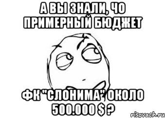 А вы знали, чо примерный бюджет фк "Слонима" около 500.000 $ ?, Мем Мне кажется или