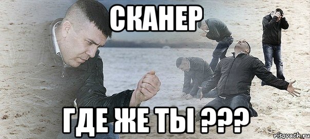 сканер где же ты ???, Мем Мужик сыпет песок на пляже