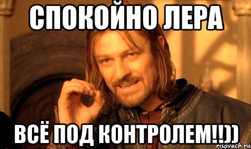 Спокойно Лера Всё под контролем!!)), Мем Нельзя просто так взять и (Боромир мем)