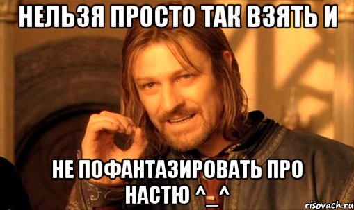 Нельзя просто так взять и не пофантазировать про Настю ^_^, Мем Нельзя просто так взять и (Боромир мем)