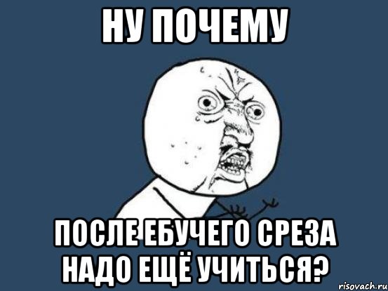 Ну почему После ебучего среза надо ещё учиться?, Мем Ну почему