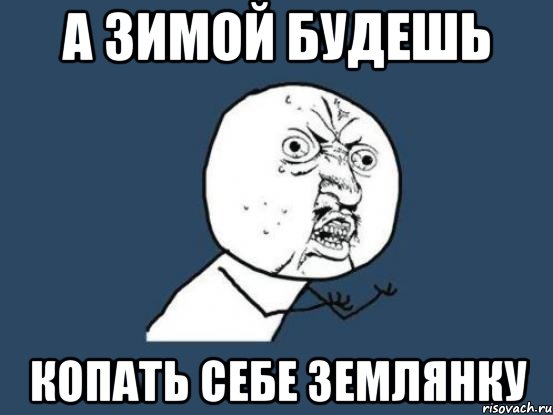 а зимой будешь копать себе землянку, Мем Ну почему