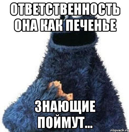 Ответственность она как печенье знающие поймут..., Мем Печенье это охуенно