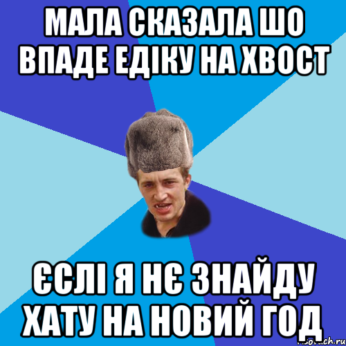 Мала сказала шо впаде Едіку на хвост єслі я нє знайду хату на Новий Год, Мем Празднчний паца