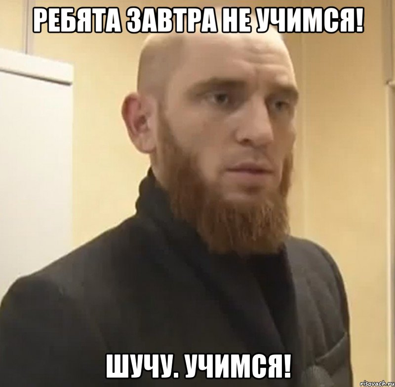 РЕБЯТА ЗАВТРА НЕ УЧИМСЯ! ШУЧУ. УЧИМСЯ!, Мем Шучу