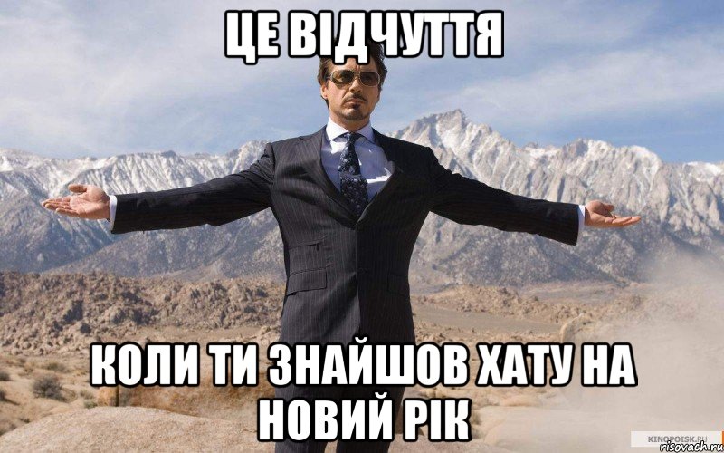 Це відчуття Коли ти знайшов хату на Новий Рік, Мем железный человек