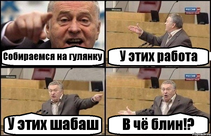 Собираемся на гулянку У этих работа У этих шабаш В чё блин!?, Комикс Жириновский