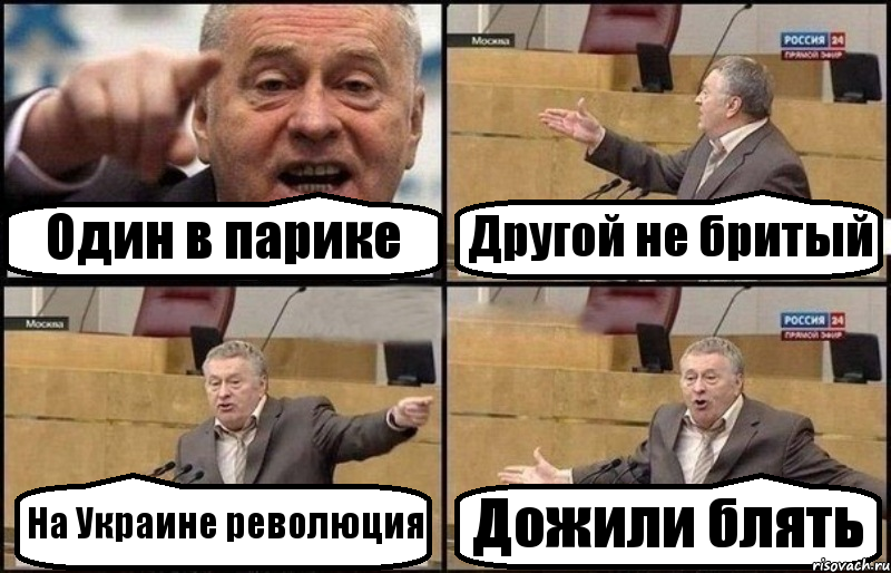 Один в парике Другой не бритый На Украине революция Дожили блять, Комикс Жириновский