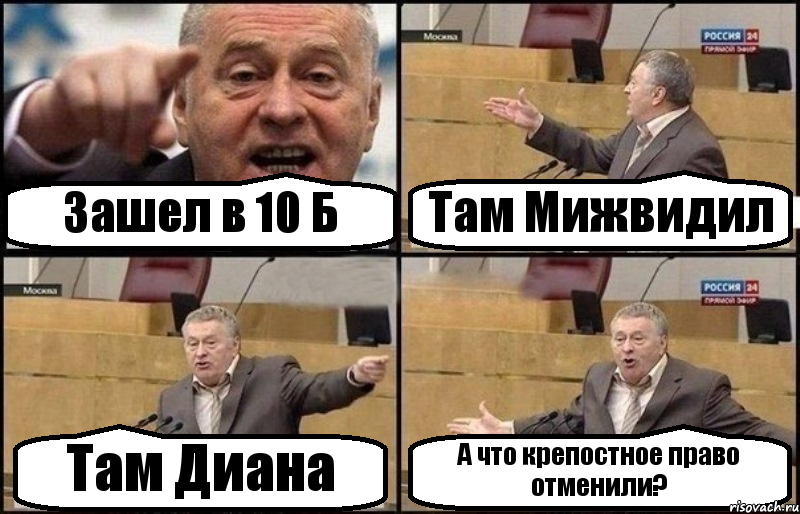 Зашел в 10 Б Там Мижвидил Там Диана А что крепостное право отменили?, Комикс Жириновский