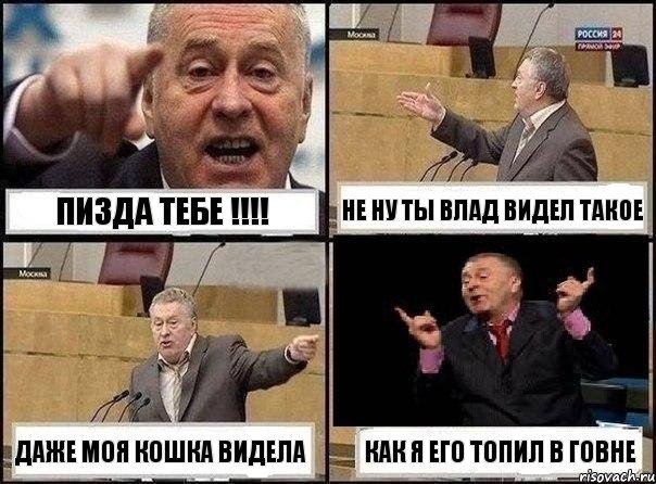 ПИЗДА ТЕБЕ !!!! НЕ НУ ТЫ ВЛАД ВИДЕЛ ТАКОЕ ДАЖЕ МОЯ КОШКА ВИДЕЛА КАК Я ЕГО ТОПИЛ В ГОВНЕ, Комикс Жириновский клоуничает