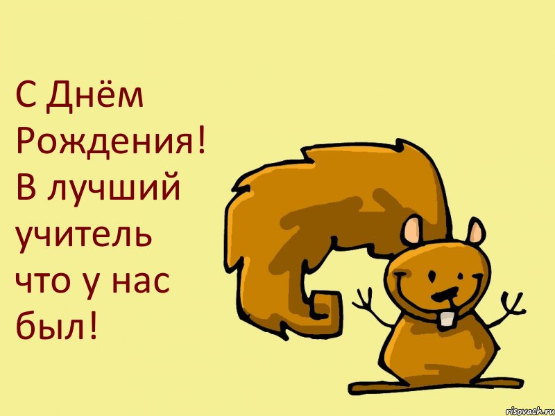 С Днём Рождения! В лучший учитель что у нас был!, Комикс  белка