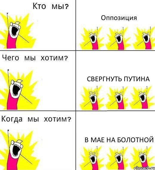 Оппозиция Свергнуть Путина В мае на болотной, Комикс Что мы хотим