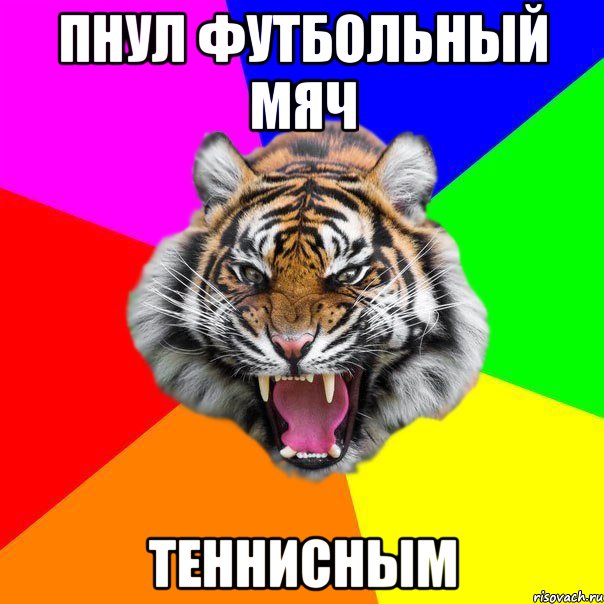 пнул футбольный мяч теннисным