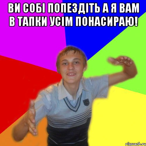 ви собі попездіть а я вам в тапки усім понасираю! , Мем дк