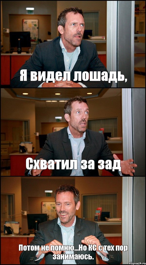 Я видел лошадь, Схватил за зад Потом не помню...Но КС с тех пор занимаюсь., Комикс Доктор Хаус