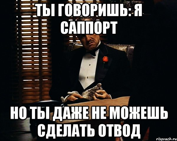 Ты говоришь: я саппорт Но ты даже не можешь сделать отвод, Мем Дон Вито Корлеоне