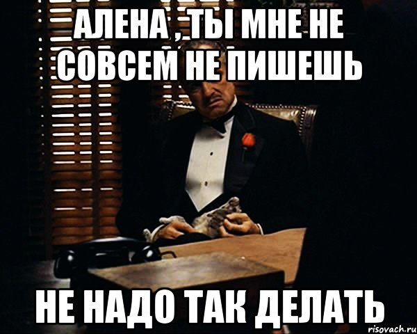 Алена , ты мне не совсем не пишешь Не надо так делать, Мем Дон Вито Корлеоне