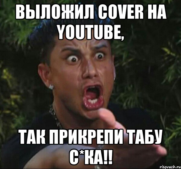 выложил cover на youtube, так прикрепи табу с*ка!!, Мем Дом 2