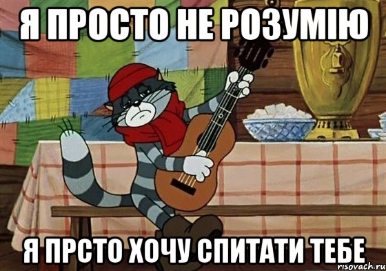 Я ПРОСТО НЕ РОЗУМІЮ Я ПРСТО ХОЧУ СПИТАТИ ТЕБЕ, Мем Грустный Матроскин с гитарой