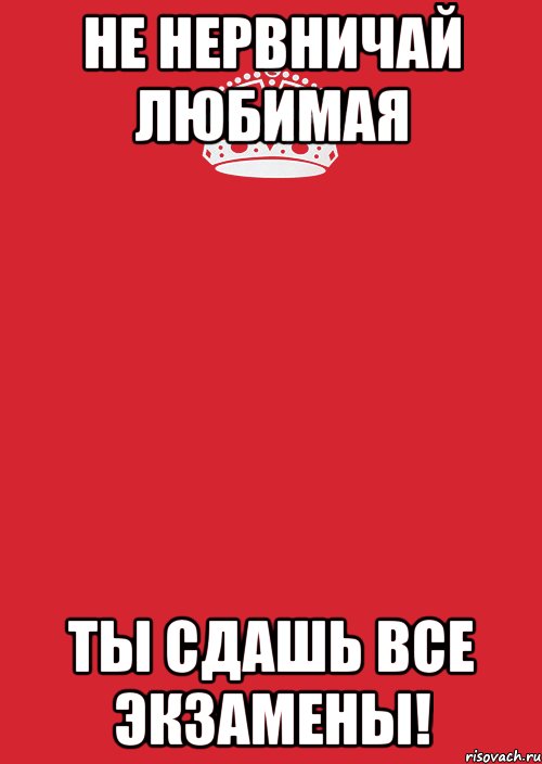 Не нервничай. Не нервничай любимый. Не нервничай любимая. Не волнуйся ты всё сдашь.