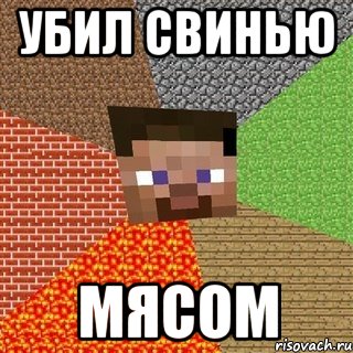 убил свинью мясом, Мем Миникрафтер