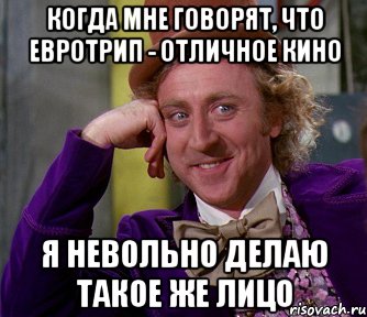 КОГДА МНЕ ГОВОРЯТ, ЧТО ЕВРОТРИП - ОТЛИЧНОЕ КИНО Я НЕВОЛЬНО ДЕЛАЮ ТАКОЕ ЖЕ ЛИЦО, Мем мое лицо