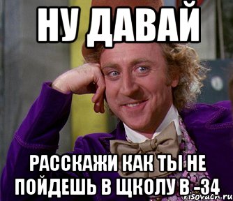 Ну давай расскажи как ты не пойдешь в щколу в -34, Мем мое лицо