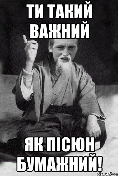 ти такий важний як пісюн бумажний!, Мем Мудрий паца