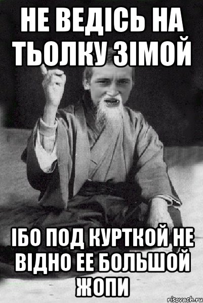 не ведісь на тьолку зімой ібо под курткой не відно ее большой жопи, Мем Мудрий паца