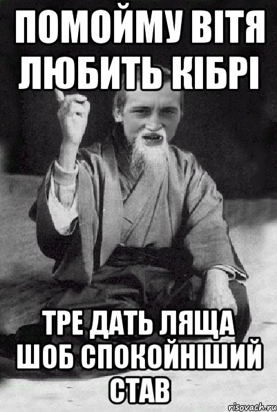 помойму вітя любить кібрі тре дать ляща шоб спокойніший став, Мем Мудрий паца