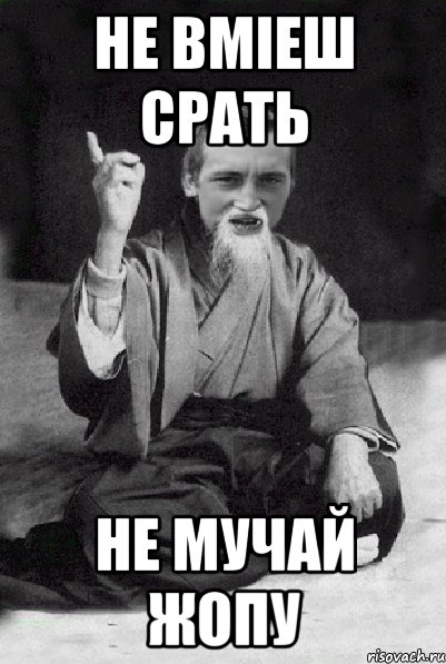 Не вміеш срать Не мучай жопу, Мем Мудрий паца