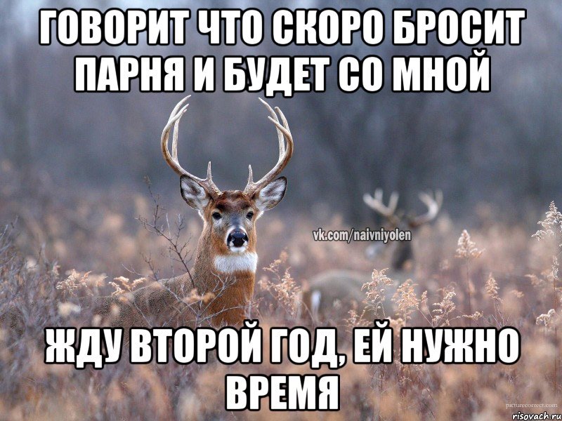 Говорит что скоро бросит парня и будет со мной жду второй год, ей нужно время