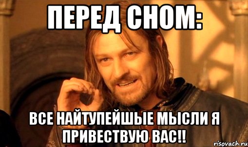 перед сном: все найтупейшые мысли я привествую вас!!, Мем Нельзя просто так взять и (Боромир мем)