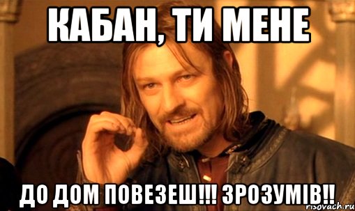 Кабан, ти мене до дом повезеш!!! ЗРОЗУМІВ!!, Мем Нельзя просто так взять и (Боромир мем)