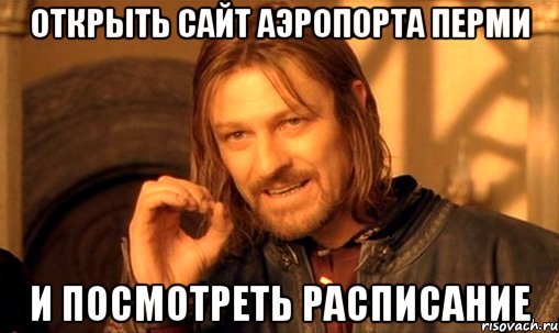 открыть сайт аэропорта Перми и посмотреть расписание, Мем Нельзя просто так взять и (Боромир мем)