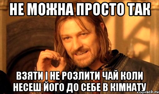 не можна просто так взяти і не розлити чай коли несеш його до себе в кімнату, Мем Нельзя просто так взять и (Боромир мем)