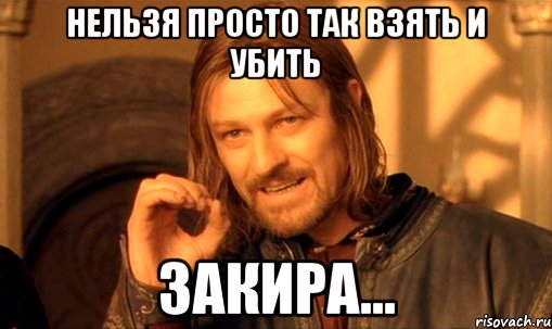 нельзя просто так взять и убить Закира..., Мем Нельзя просто так взять и (Боромир мем)