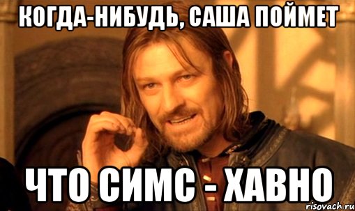 Когда-нибудь, Саша поймет Что симс - хавно, Мем Нельзя просто так взять и (Боромир мем)