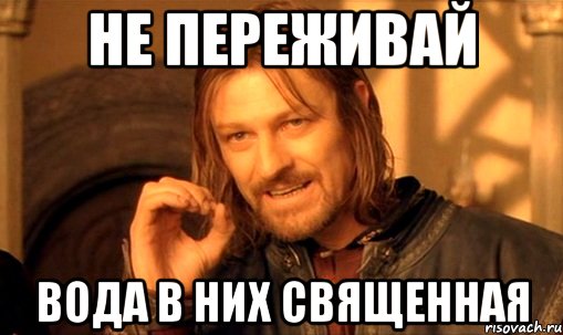 не переживай вода в них священная, Мем Нельзя просто так взять и (Боромир мем)