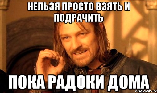 Нельзя просто взять и подрачить пока радоки дома, Мем Нельзя просто так взять и (Боромир мем)