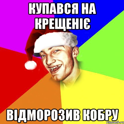 Купався на крещеніє Відморозив кобру, Мем Новогоднй Чоткий Едк