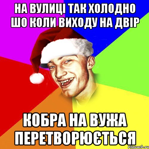 На вулиці так холодно Шо коли виходу на двір Кобра на вужа перетворюється, Мем Новогоднй Чоткий Едк